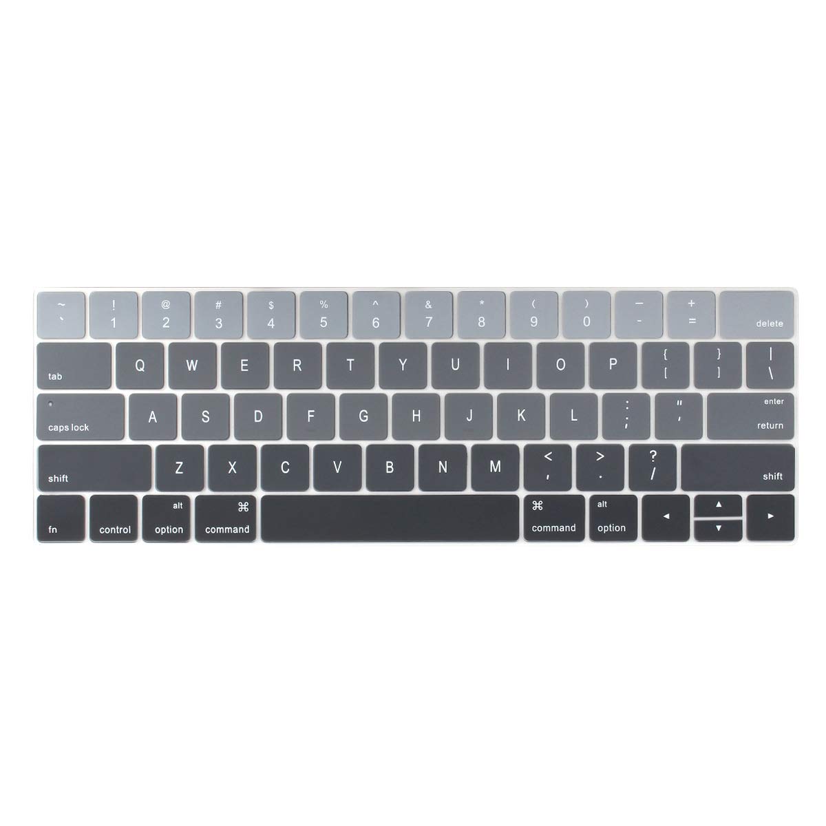 Batianda Ultra Thin Gradient Color Keyboard Cover Protector for 13 inch 15 inch MacBook Pro with Touch Bar Model:A1706/A1989/A2159 & A1707/A1990 Release 2019 2018 2017 2016 (Grey)