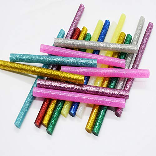 10 bastoncini di colla a fusione a caldo colorate, 7 mm x 100 mm, per lavori artigianali, custodie telefoniche, adesivi, riparazioni, album dorati (bianco)