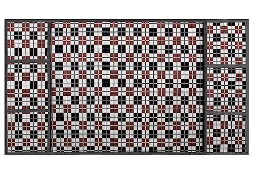 Image of Stylista Refridgerator top Cover Suitable for Samsung RT37C4512S8 /HL, 322 Liter Fridge, Dimension (WXD) 65x111 CM, Checkered Pattern Grey