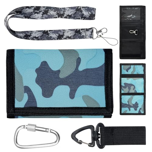 Schlanke Camouflage-Geldbörse, Geldbeutel Jungen, Faltbare Dreifache Geldbörse, Herren Trifold Camouflage Geldbörsen, Kinder Portmonee mit Schnalle für Teenager Jungen (Camouflage Blau) Schlanke Camouflage-Geldbörse, Geldbeutel Jungen, Faltbare Dreifache Geldbörse, Herren Trifold Camouflage Geldbörsen, Kinder Portmonee mit Schnalle für Teenager Jungen (Camouflage Blau)