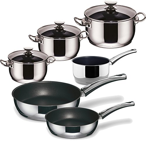 Berndes Injoy - Batería de cocina (4 cazos y 2 sartenes, superficie antiadherente, apta para...