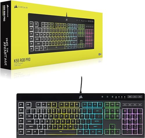 K55 RGB PRO Tastiera da gioco cablata a membrana - IP42 resistente alla polvere e agli spruzzi - 6 tasti macro integrazione Elgato - Compatibile con iCUE - AZERTY BE - PC, Mac, Xbox - Nero - Tastiera gaming - Immagine 7