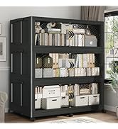 QAVABIN 720QT Extra Large Stackable Storage Bins with Lid, 180Gal Plastic Closet Organizers and S...