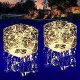 Askyli Floating Pool Lights Solar, Warm White LED Solar Pools Light, Auto On/Off Pool Lights That Float IP68 Waterproof, 5.6' Square Floating Light for Pools Wedding Party Decor(2 Pcs)