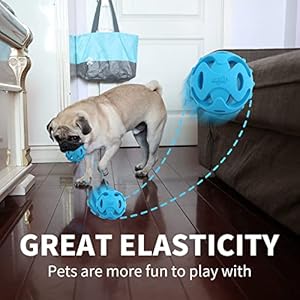 All for paws pet hol ee roller dog toy puzzle ball natural rubber  lightweight ideal bounce balls for dogs  stretchy rubber dog ball toy for large dogs   cucciolini doodles