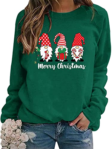 WIEIYM Weihnachtspullover Damen Damen Sweatshirt Langarmshirt...