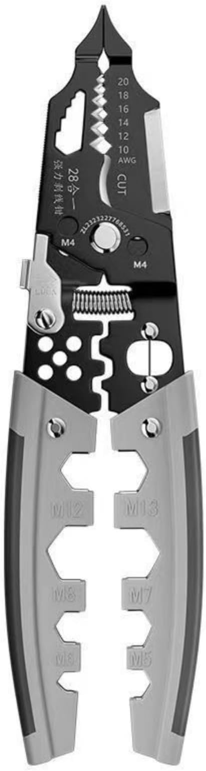 28 in 1 Multifunctional Wire Stripper and Crimping Tool for Electronics Cables with Accuracy Cutter and Ergonomic Grip Professional Wire Stripping and Crimping Tool