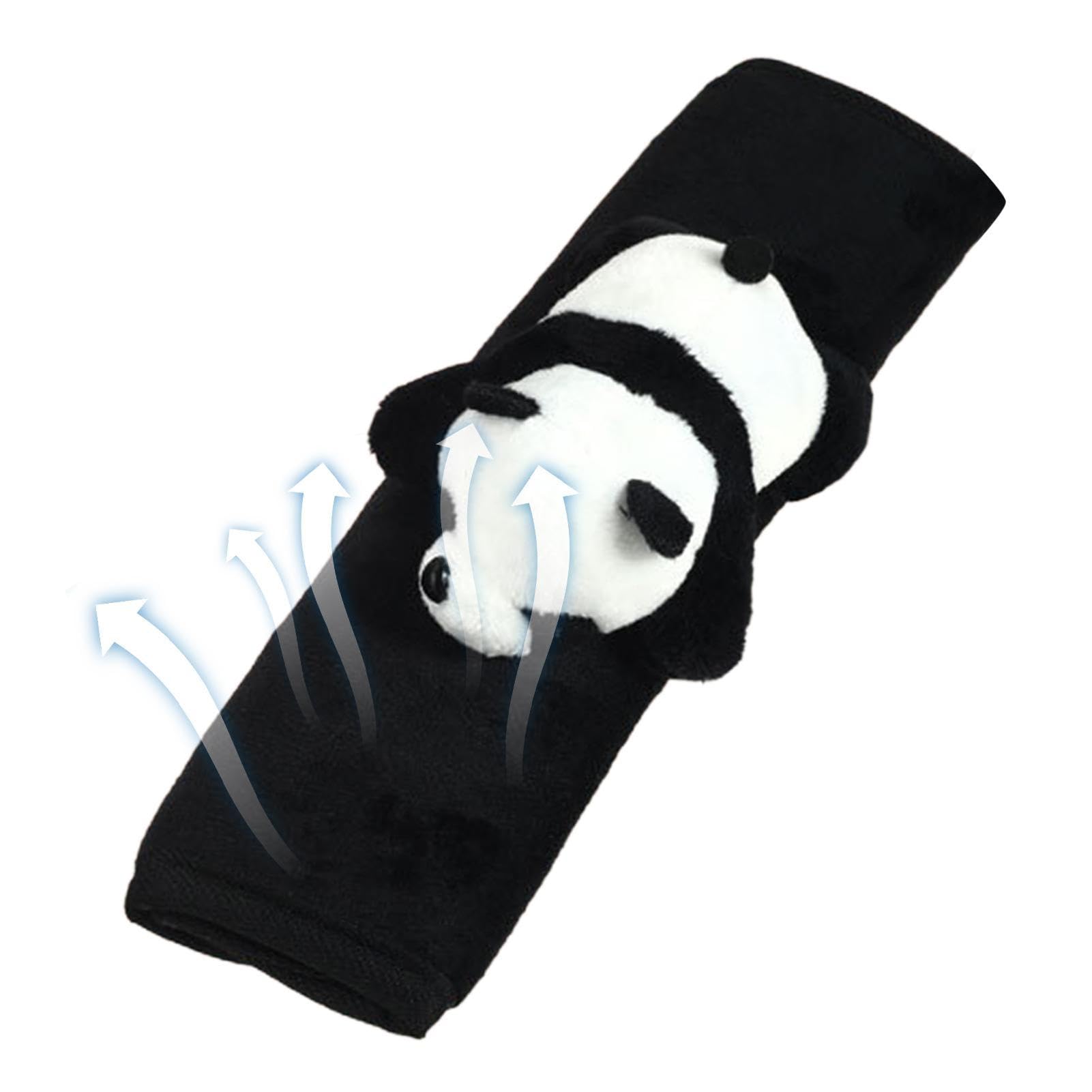 Rianpesn Black Plush Seat Belt Cushion | Comfortable Panda Strap Pad Covers For Kids And Adults,Seat Belt Pad For Car Seat Belts Automotive Supplies Ice Silk Seat Belt Shoulder