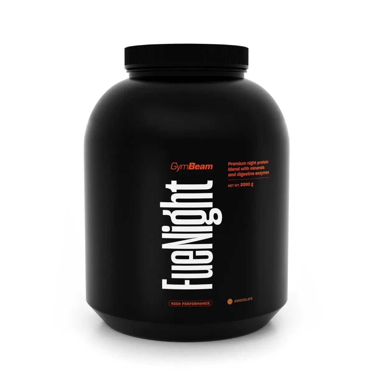 GymBeam FueNight – erstklassiges Nachtprotein mit Whey Protein, Casein Proteinpulver und Isolate Protein, 77% Proteinanteil, mit DigeZyme®, L-Glutamin und L-Tryptophan (2000 g, Schokolade)