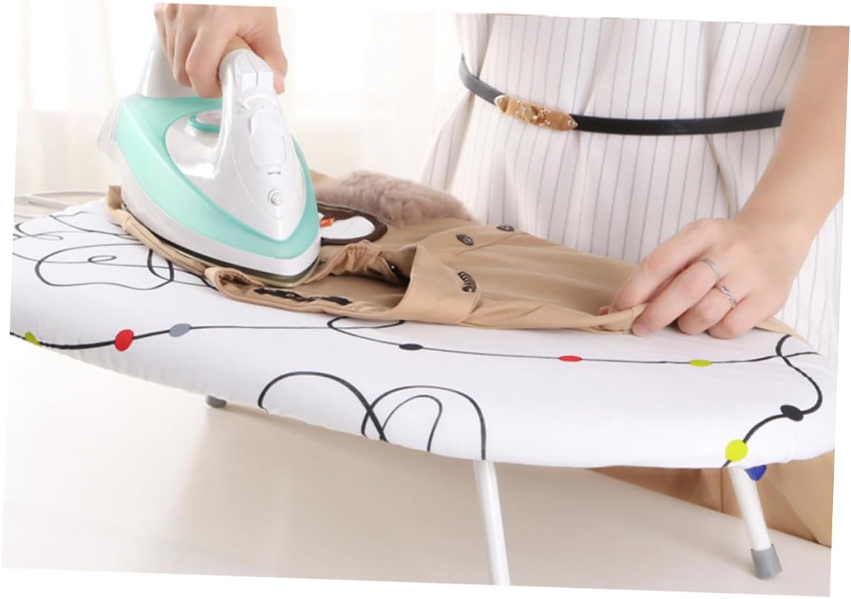 Wakauto Adjustable Folding Ironing Board with Heat-Resistant Washable Cover and Safety Leg Lock Compact Portable Table for Small Spaces Stable Support with Legs for Easy Storage