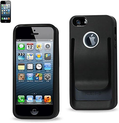 Reiko Belt Clip Polymer Case for iPhone 5 - Retail Packaging - Black