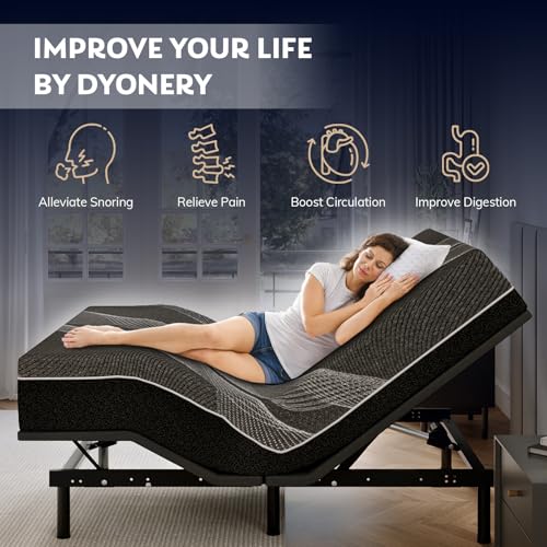 Image of Dyonery Full Size Adjustable Bed Frame + 14 Inch Gel Memory Foam Mattress