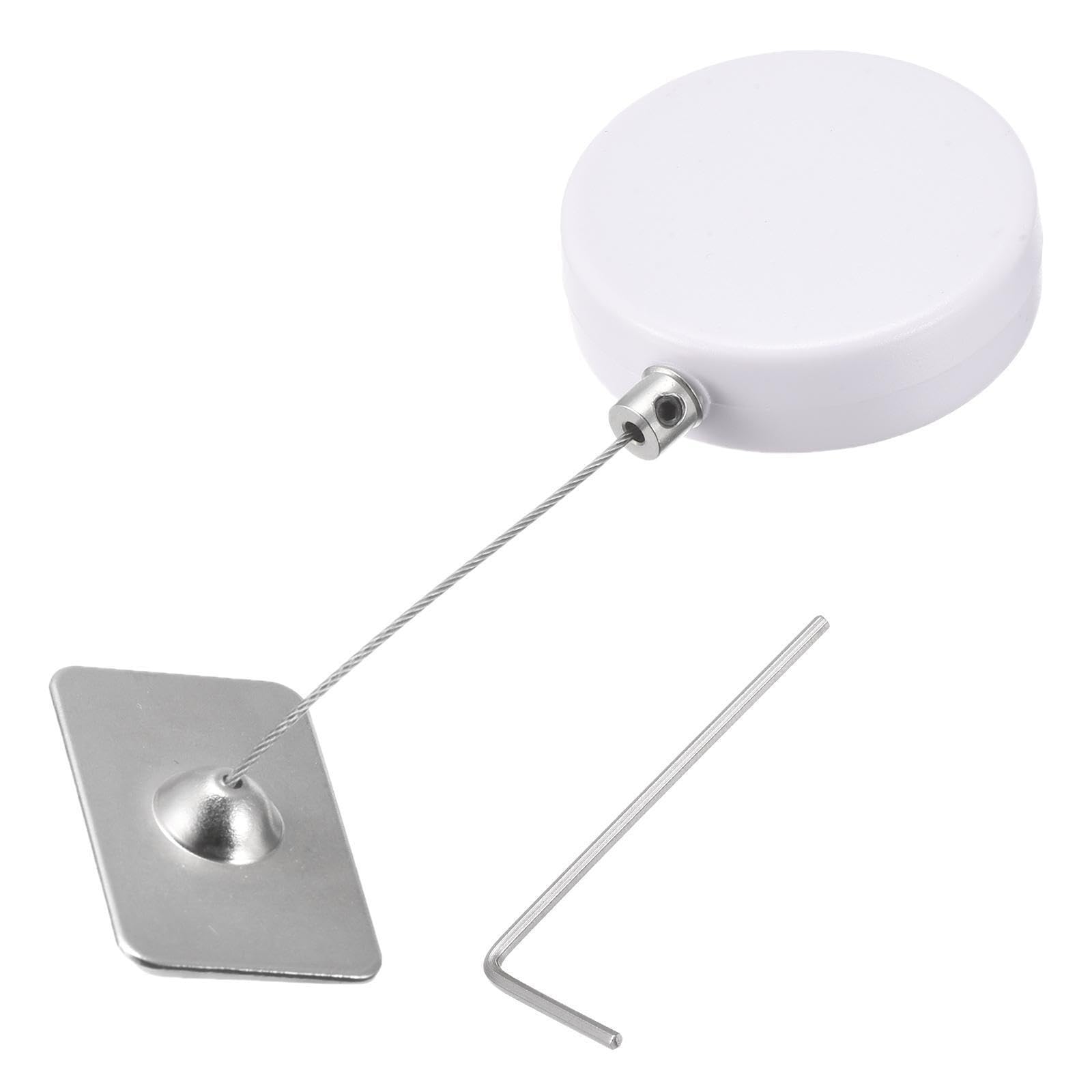 Generic Retractable Cable Lock with Double-Sided Adhesive, 200g Tensile Force White 2pcs