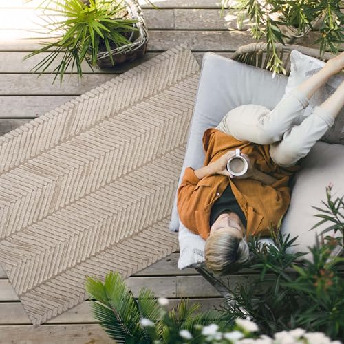 Tapis en vinyle 100x150 cm imperméable pour balcon tressé - 3