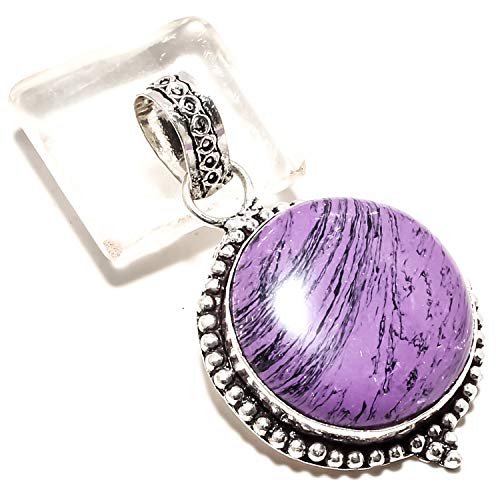Pendentif charoite fait main en argent 925 pour illuminer vos tenues de soirée