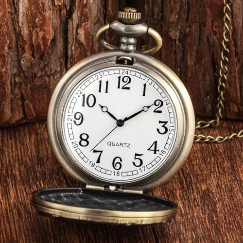 Reloj de bolsillo grande con movimiento de cuarzo vintage y acabados de alta calidad 4