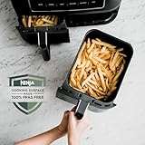 Ninja | Air Fryer | Finish Cooking Multiple Foods at the Same Time | 6-in-1 (Air Fry, Broil, Roast, Keep Warm, Dehydrate, Bake) | Fit up to 8lb Chicken Wings in the two 5 QT Baskets | DZ302