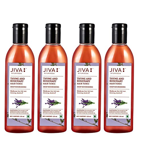 Jiva Thyme & Rosemary Tonic 120ml | 100% Pure & Natural | for Hair (Pack of 4)