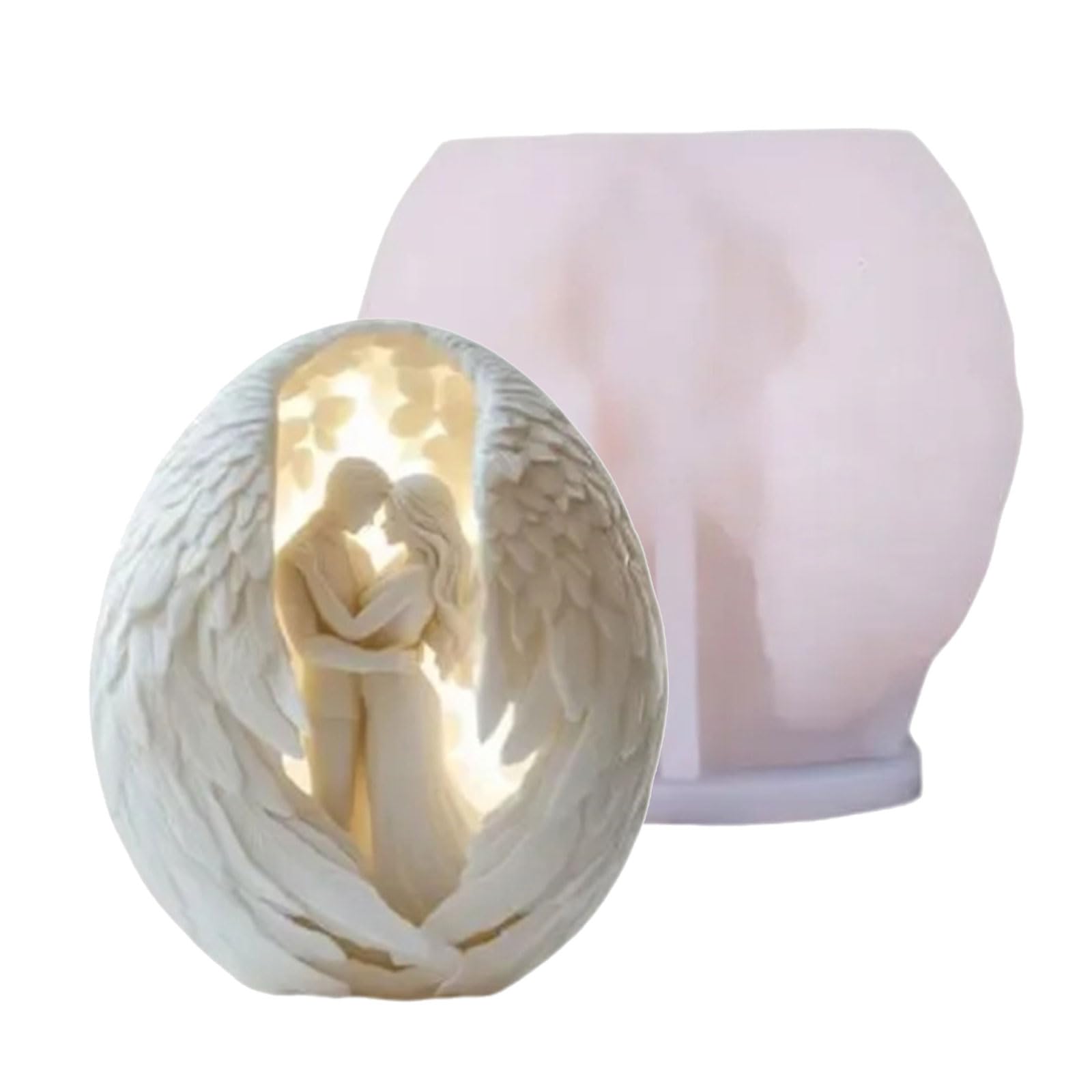 Maxtonser Multipurpose Couple Wing Silicone Food Safe Chocolate Fondant Mould for Resin Casting Candle Soap Home Decoration