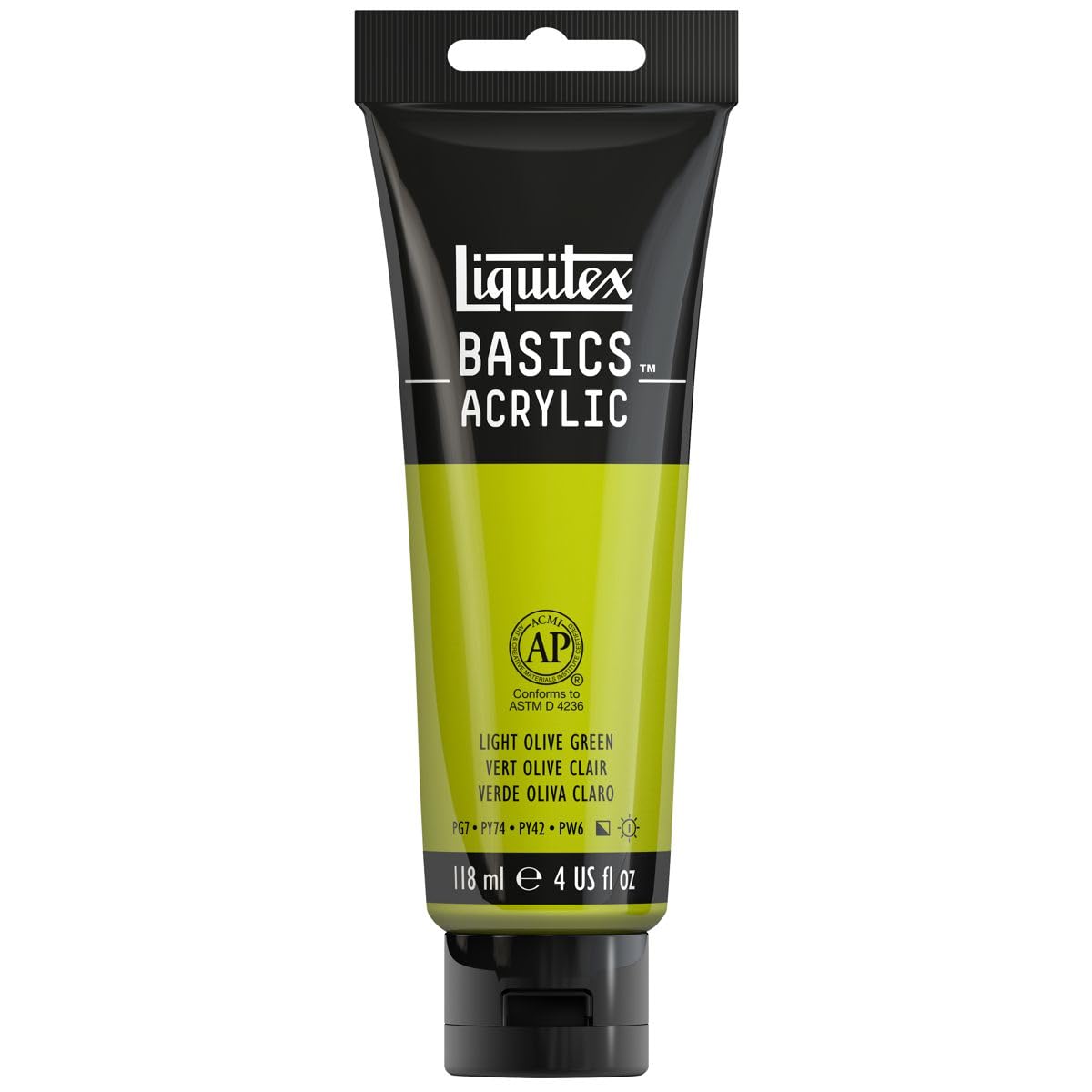 LIQUITEX 8870064 Basics Acrylic Paint, Light Olive Green, 118 ml Tube