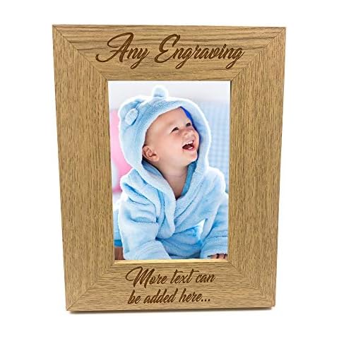 ukgiftstoreonline Personalised Wooden Photo 5 x 7 Frame Custom Engraved Any Message Cover