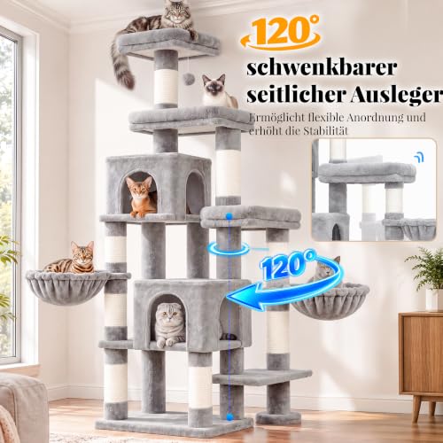 Hey-brother 180 cm XXL Kratzbaum, mit Erweiterung Platz, stabil, MPJ038W – Ansicht 3