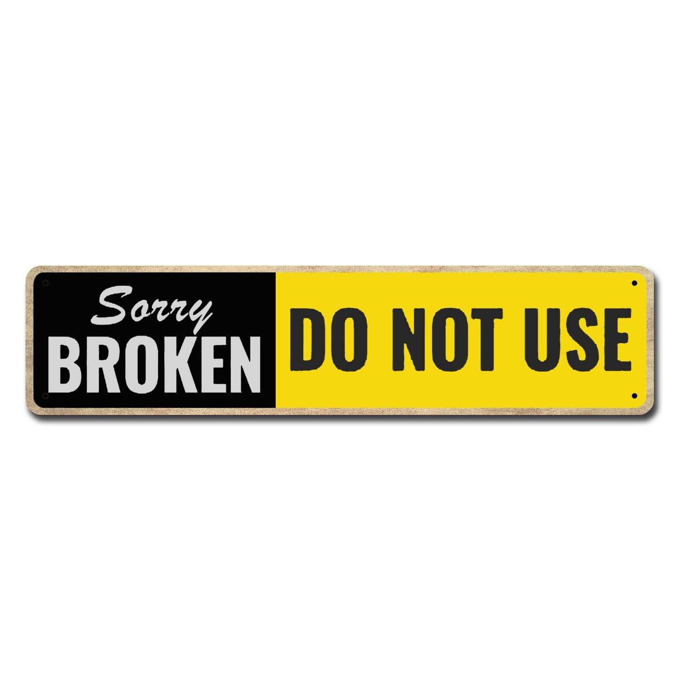 BRAKE PROBLEMS STOP HERE ヴィンテージメタルサイン BRAKE PROBLEMS STOP HERE ヴィンテージメタルサイン