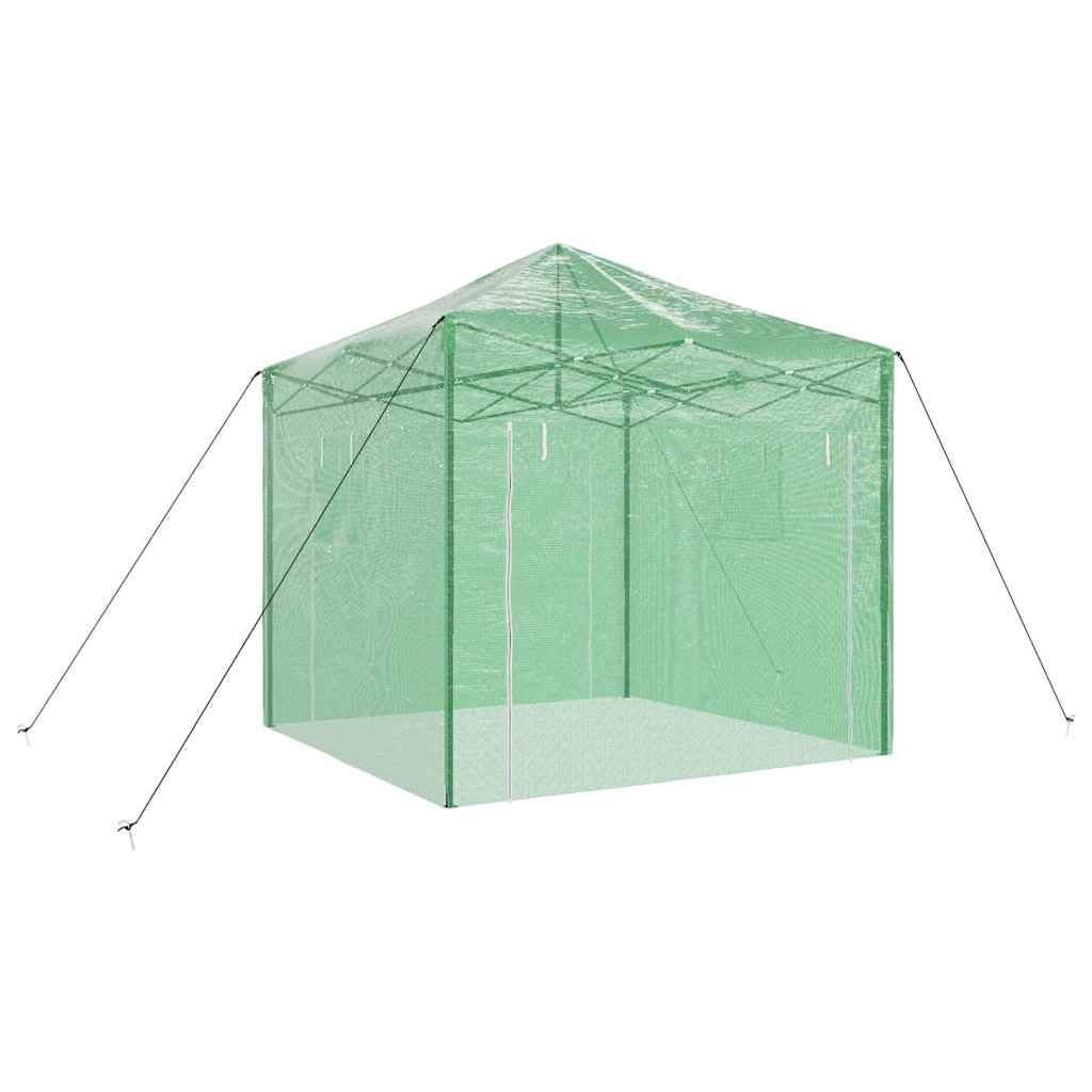 Invernadero con marco emergente verde 290 x 290 x 315 cm de hierro resistente a la intemperie para jardín, balcón o terraza, invernadero robusto con ventana, cubierta y estructura estable