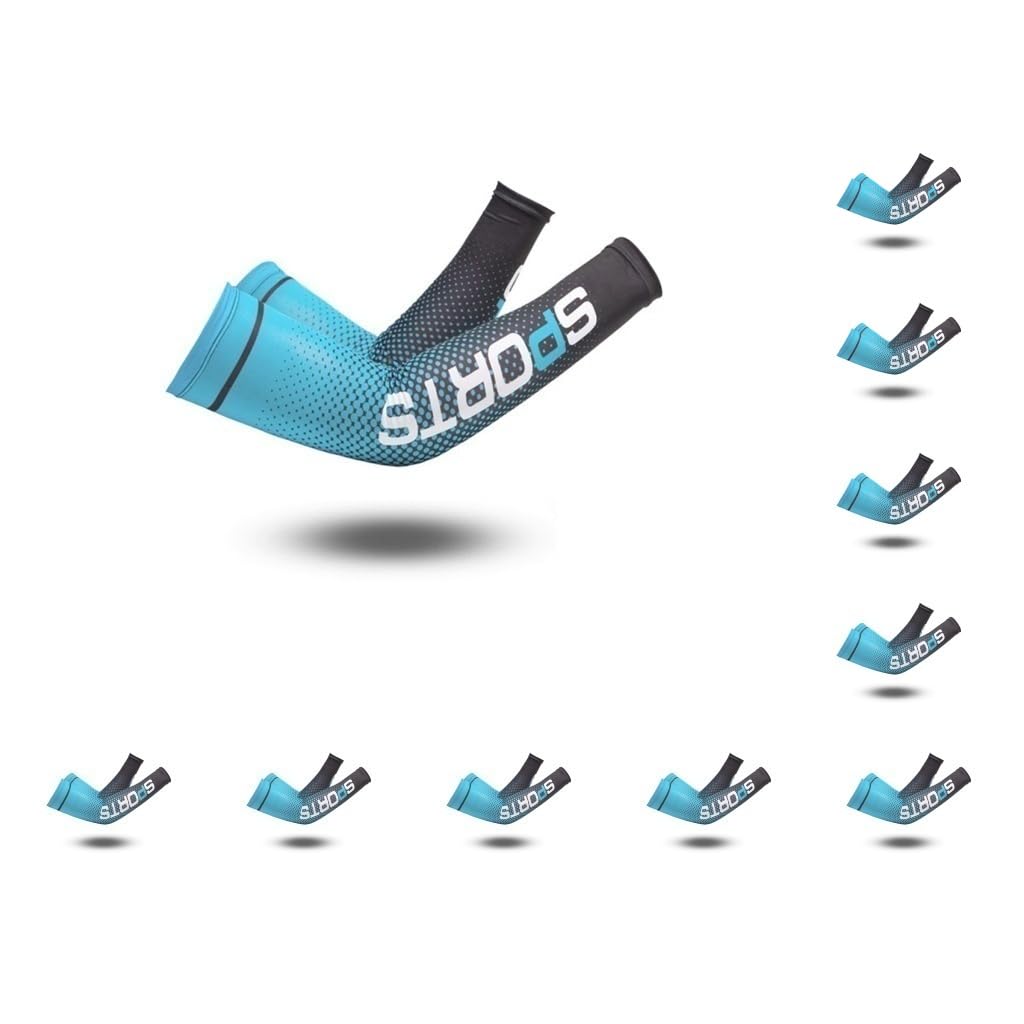 Ice Sleeve Arm Outdoor Protezione solare Campeggio Raffreddamento Faccia Sciarpa Antiscivolo Assorbimento del sudore Donne Uomini Scudo Maniche Blu