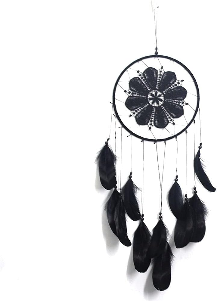Dreamcatcher Handmade Wind Chimes Wall Ornament Girls Room Decoration Feather Dream Catcher (Color : Blue) (D)