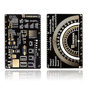 Treedix 2PCS Multifunctional PCB Ruler 3inch Measuring Tool Color Wavelength, Schottky Diode, Zener Diode Resistor Capacitor Chip IC SMD Diode Transistor for Electronic Engineers Printed Circuit Board