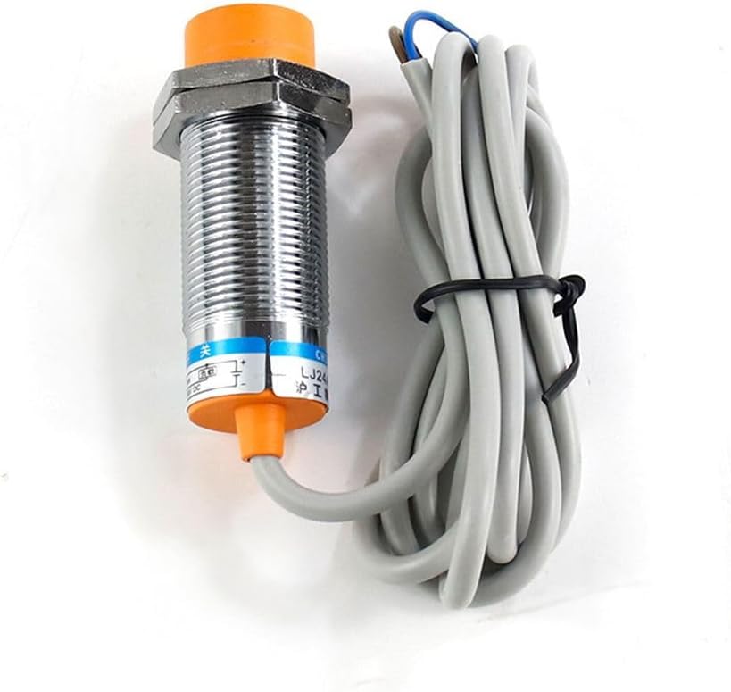 M24 Thread Inductive Proximity Sensor Switch, Shielded Installation, 2 Wire, NO (Normally Open), 8mm Detection Distance, 12-24V DC, LED Indicator