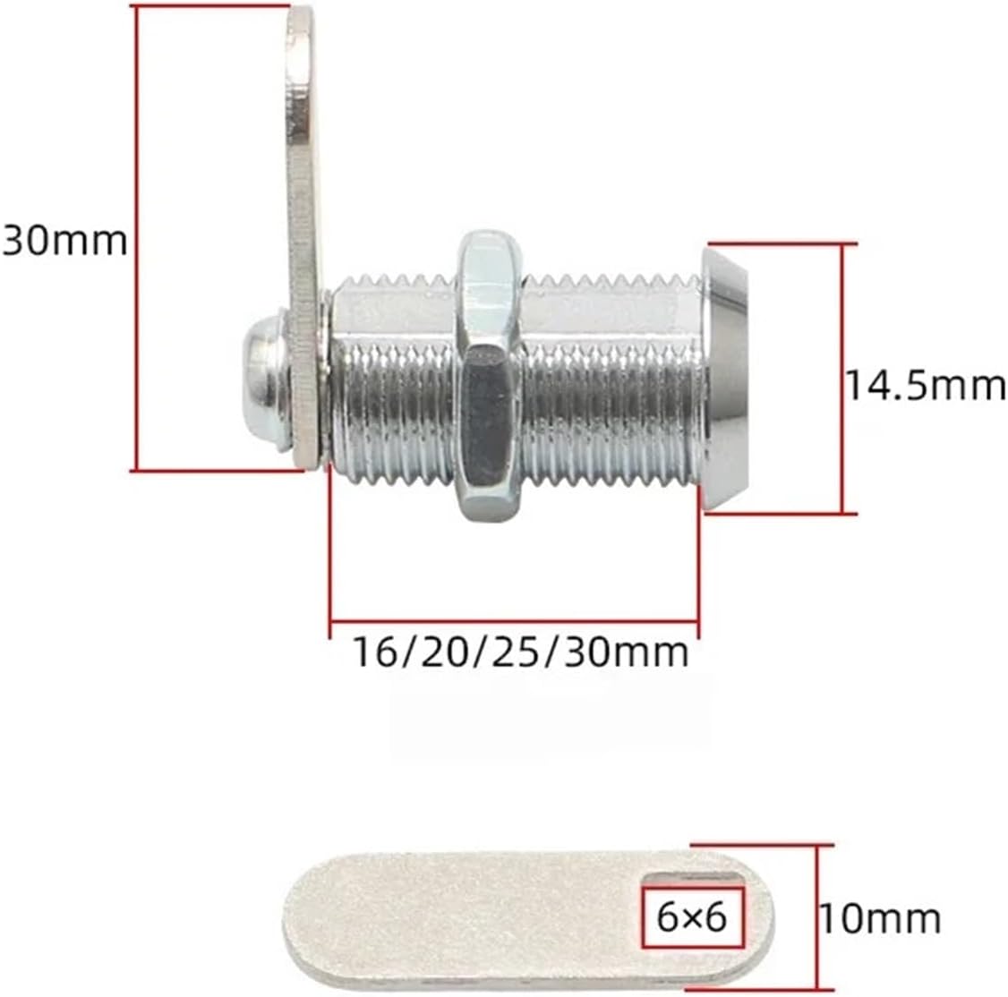 Mini Cam Lock with 2 Keys Diameter 12mm Zinc Alloy Easy Installed for Cabinet Drawer Furniture Hardware 1Pcs(Length 16mm)