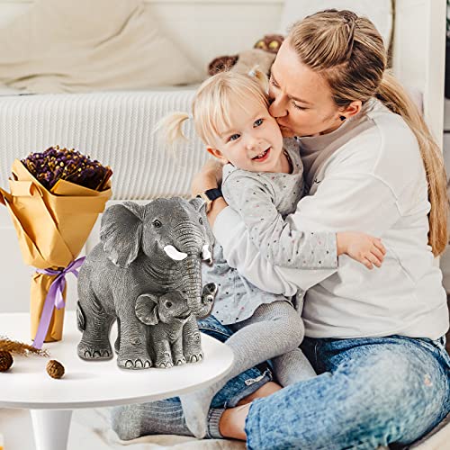 Ylncicn Elephant Statue - Elephant Decor - Mom Gifts - Elephant Gifts For Women - Home Decor Office Bookshelf Tv Stand Living Room, Decoration For Shelf Table Decor -Large Grey #TOP2