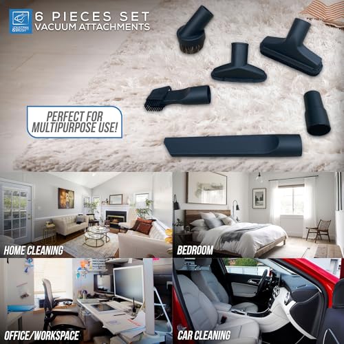 6 Piece Vacuum Cleaner Attachments Set - Compatible with Henry Hoover Attachments Head - Includes Crevice, Upholstery, 2-in-1 Tool, Mini Brush, Round Brush, Adapter - Image 5