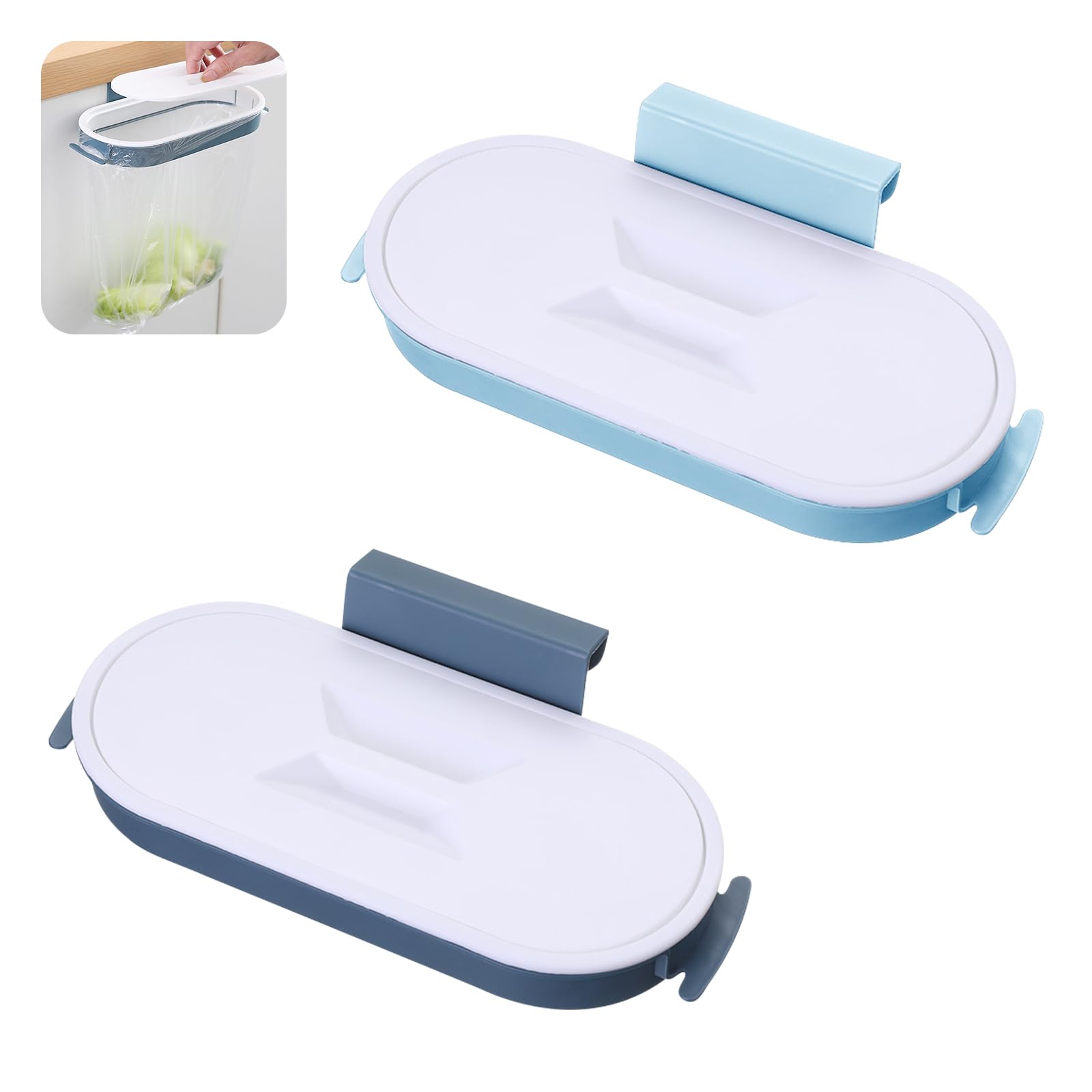 GNCLOUD 2 Pcs Garbage Bag Holder, Hanging Garbage Bag Holder Wall Mount Adhesive Garbage Bag Hanger for Kitchen Cabinet Trash Bag Holder