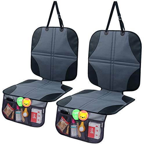 Car Seat Protector for Baby Child Car Seat 2-Pack, Ohuhu Baby Child Carseat Cover with Organizer, Prevents Indentions/Scratches/Scuffs of Leather Seat's Finish Idaho 