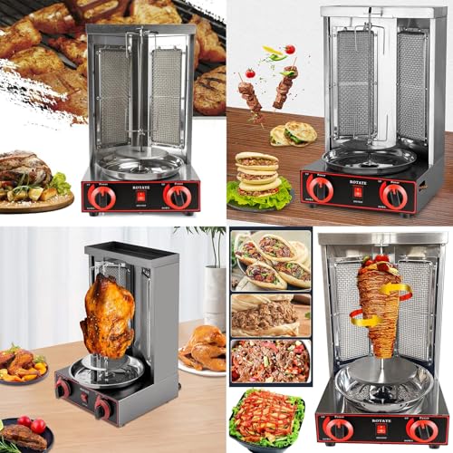 Döner-Kebab-Maschine, automatischer rotierender rauchfreier Grill, Gas-Gyros-Drehspießofen für den gewerblichen und privaten Gebrauch – Bild 3