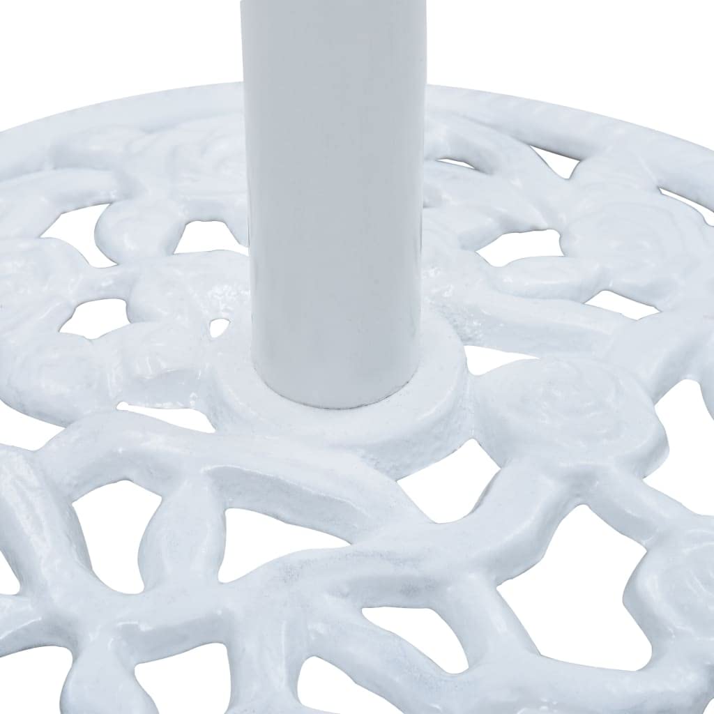 vidaXL Socle de Parasol Blanc 12 kg 48 cm Fonte