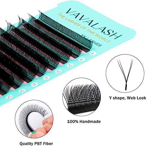 Vavalash Y Lash Extensions D Curl 0.07Mm 13Mm Tray Easy Premade Volume 2D Fans Eyelash Extension Yy Type Natural Volume Lashes Extension Soft Matte Black Lashes (Yy-0.07-D-13Mm) #TOP1