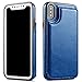Hoofur Slim Fit Premium Leather Compatible with iPhone Xs Wallet Case Card Slots Shockproof Folio Flip Protective Shell Compatible with iPhone X/Xs (5.8 inch) (Blue)