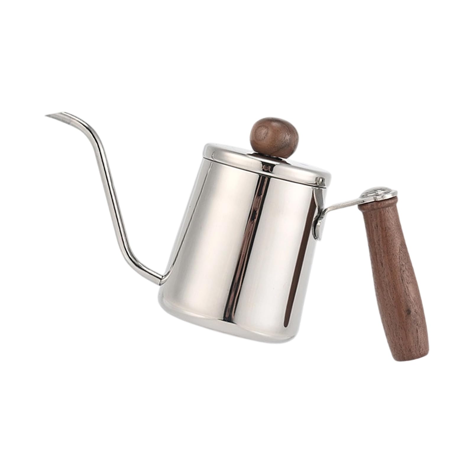 ZEPFJHE Stainless Steel Coffee Maker with Ergonomic Wooden Grip 350ml Ideal Home Use Rustless Coffee Coffeepot