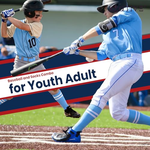 Image of XZQTIVE Baseball Softball Socks and Belt Combo Set Adjustable Softball Socks and Elastic Belt for Kids Youth Adult