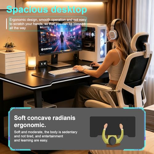 Image of Gaming Desk Computer Writing Table Student Art Modren Simple Style PC Wood Suitable Portable Desk for Home, Office