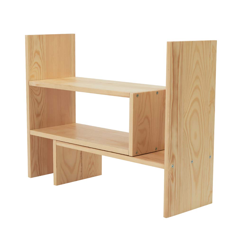 Liry Products beżowy regulowany wysuwany organizer na biurko z naturalnego drewna Caddy organizer na biurko półka blat regał regał ekspozycyjny stojak rozszerzalny przechowywanie biuro dom
