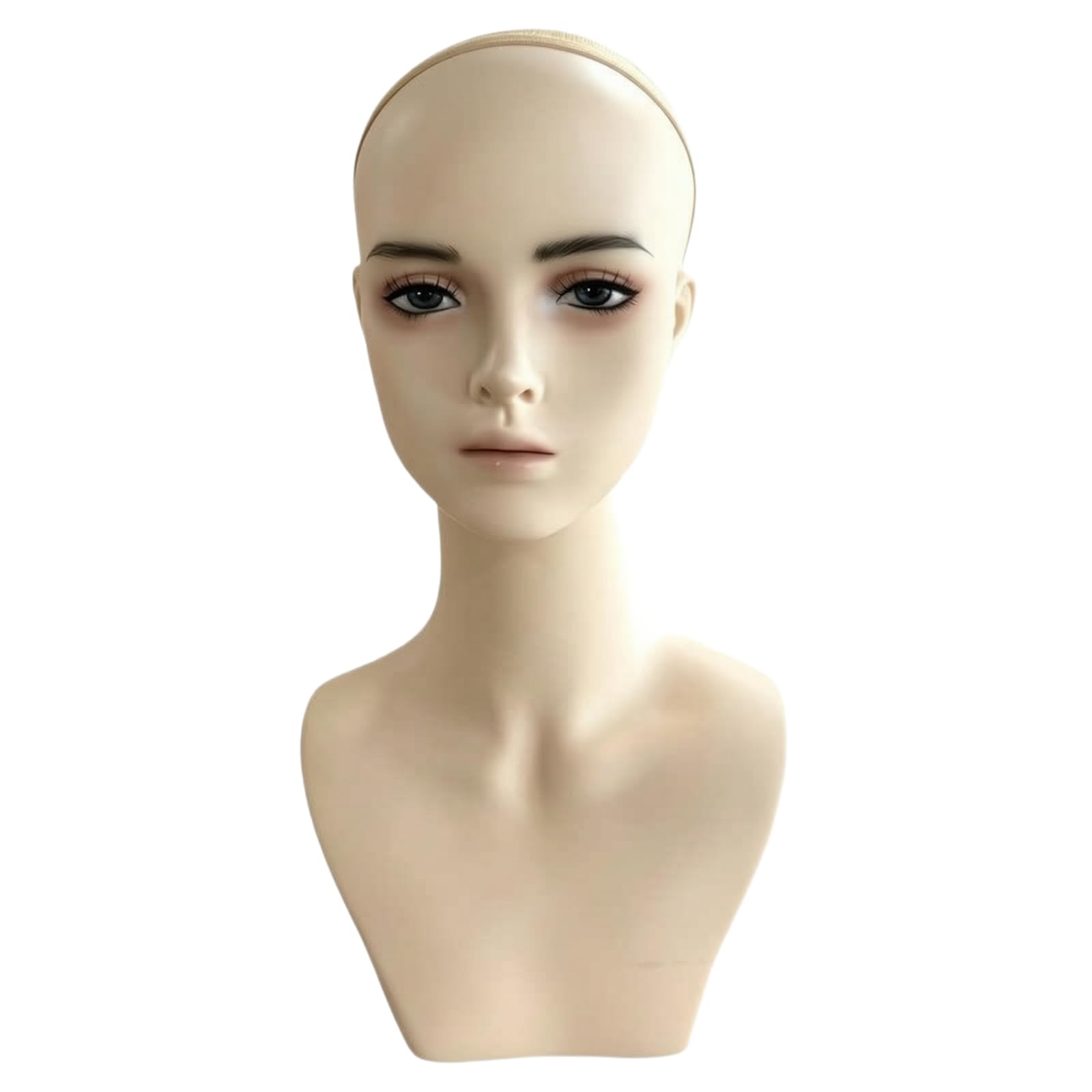 Qianly Testa Espositrice in PVC Realistico | Stabile, Testa per Parrucche con Base, Studi Fotografici, Cosplayer, Fioristi e modisti