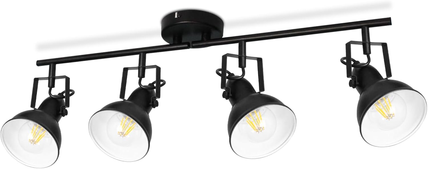 HiBay Track Lighting Fixtures Ceiling, Directional 6-Light Track Spot Light, Modern Black Gold Spotlight Indoor For Kitchen Dining Living Room, E26 Base, Bulbs Not Included - View #9