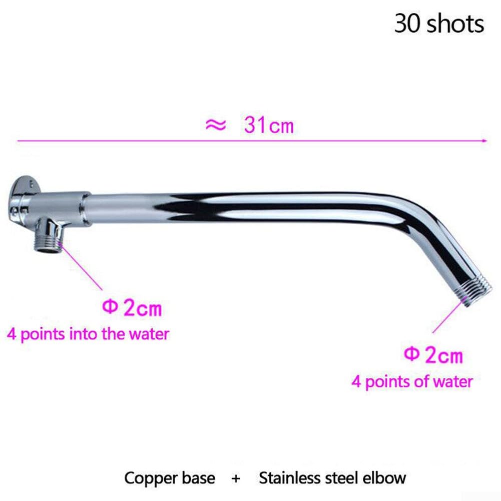 Braccio Doccia In Acciaio Inox - Prolunga 30 Cm Con Base Per Montaggio A Parete - Foto 3