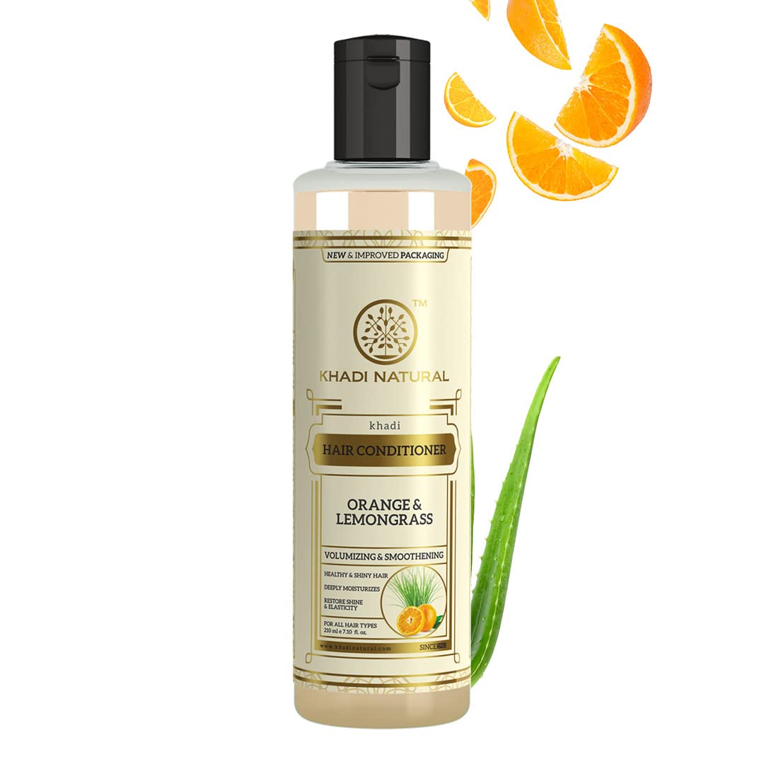 Khadi Natural Orange & Lemongrass Conditioner | Revitalizes hair strands|Restores hair shine and elasticity| Conditioner that softens hair|Suitable…
