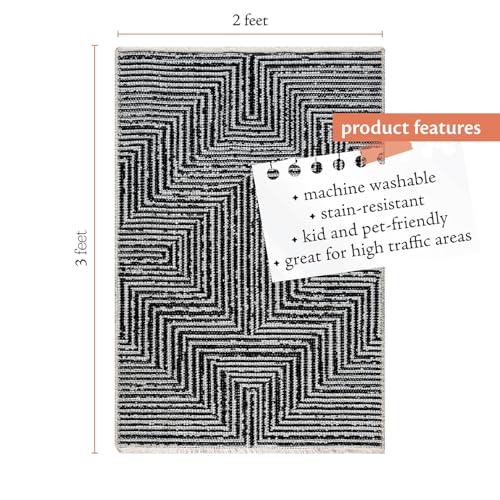 Tapete decorativo Indigo Ink 2x3 negro blanco geométrico miniatura 2